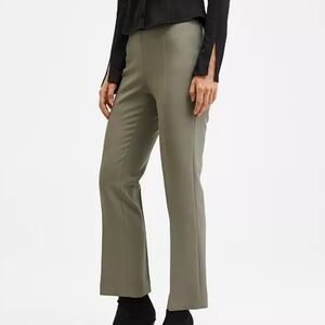 MNG light olive green high rise flared leg cropped trousers pants